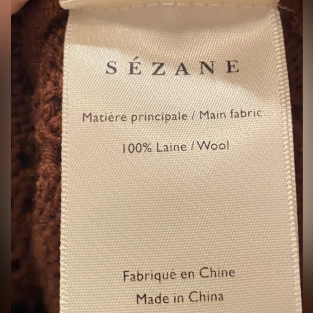NWT SEZANE x MANOUSH Marva Pull Sweater Brown - Size M - Picture 10 of 10